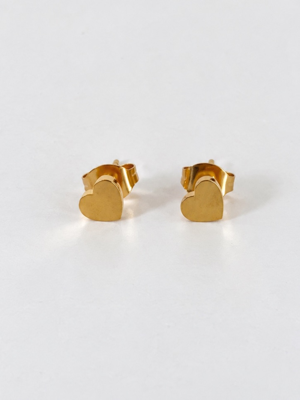 Tiny 18K Gold PVD Heart Stud Earrings 5mm